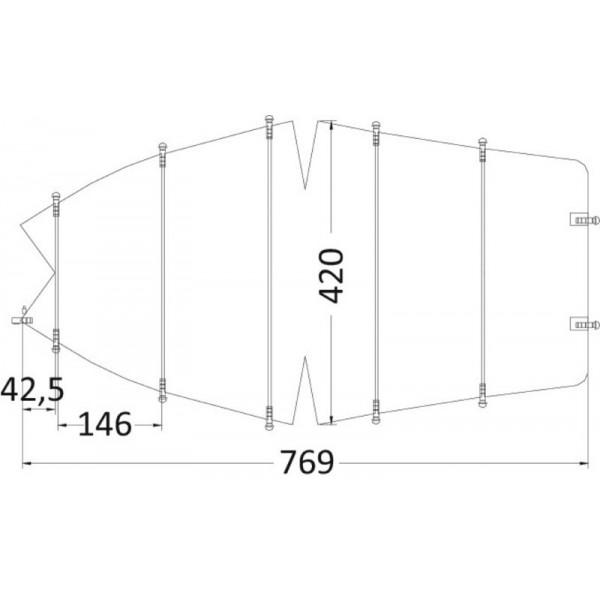 Telone universale 630/710 x 260 cm grigio 300D - N°2 - comptoirnautique.com
