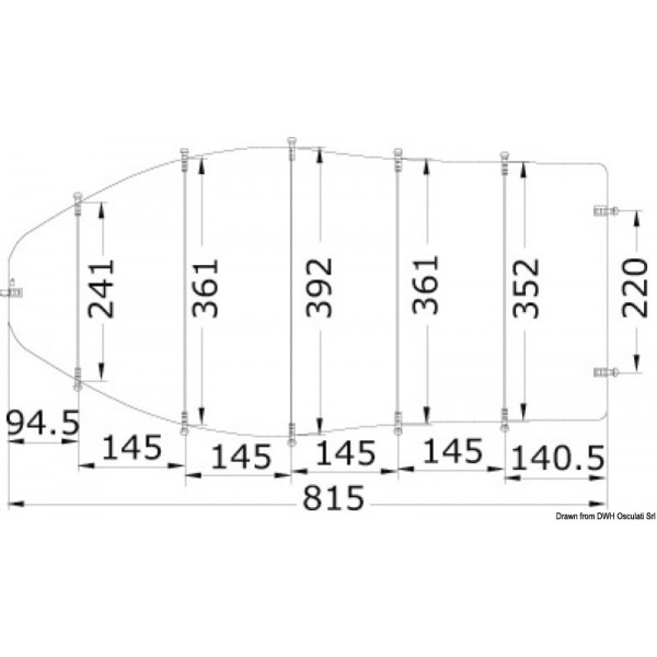 Universalplane 700/780 x 270 cm grau 300D - N°2 - comptoirnautique.com 