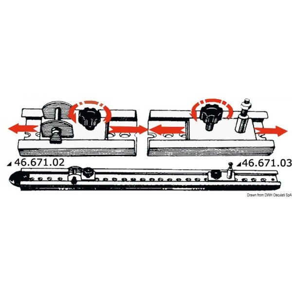 Cursore e staffa a U in acciaio inox - N°1 - comptoirnautique.com