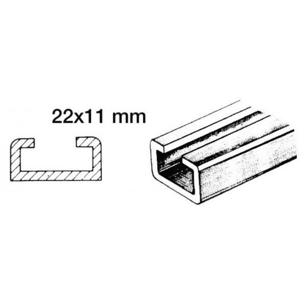 Aluminum track with nylon runner 1 m 22x11 mm - N°1 - comptoirnautique.com