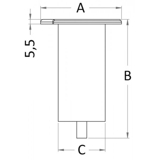 Eingelassene Buchse, 6° geneigt - N°4 - comptoirnautique.com 