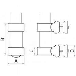 Ø 38 mm stanchion-mounting...