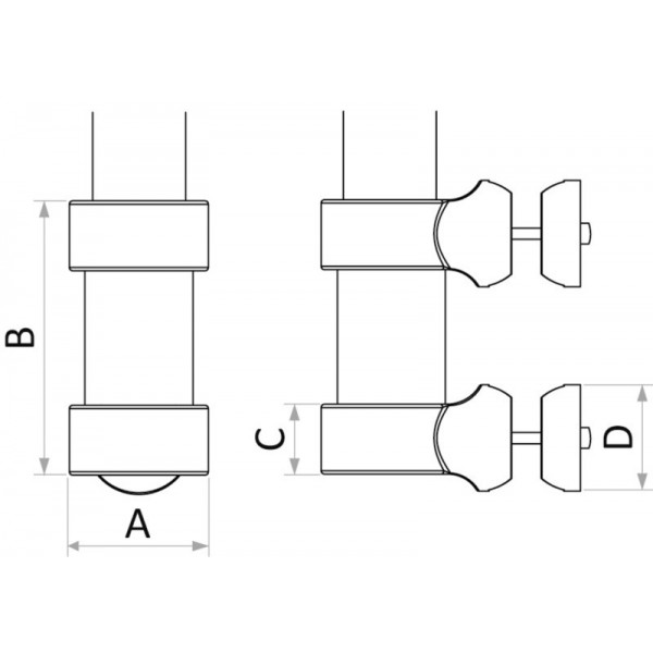 Ø 38 mm stanchion-mounting socket kit - N°2 - comptoirnautique.com