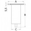 Presa dritta da incasso per palo in carbonio Ø 50 mm - N°4 - comptoirnautique.com