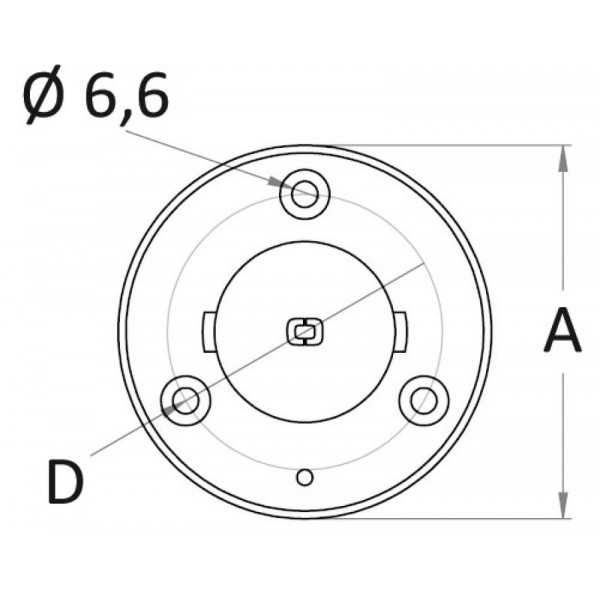 Straight flush-mounted socket for carbon post Ø 50 mm - N°5 - comptoirnautique.com 