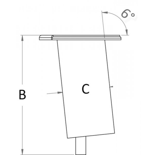 6° inclined flush socket for carbon post Ø 50 mm - N°3 - comptoirnautique.com 