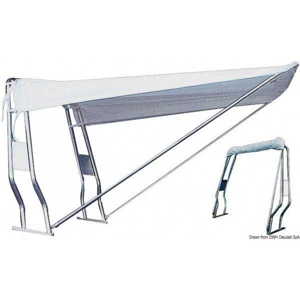 Taud télescopique poupe blanc 130 x 155 cm - N°4 - comptoirnautique.com