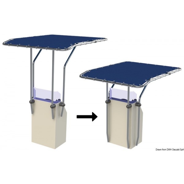 T-Piano retrattile in alluminio blu 1350x1050 mm - N°2 - comptoirnautique.com