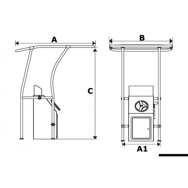 T-Piano retrattile in alluminio blu 1350x1050 mm - N°3 - comptoirnautique.com