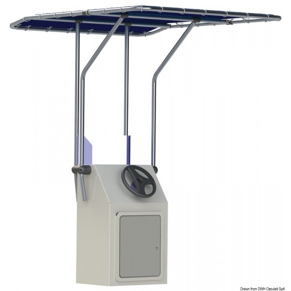 T-Retractable aluminium top blue 1700x1400 mm  - N°1 - comptoirnautique.com