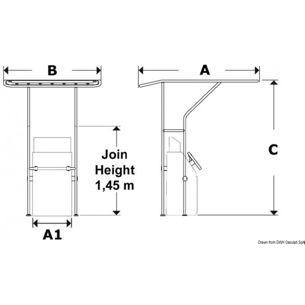 T-Aluminium top 1700 x 1200 x 2050 mm - N°3 - comptoirnautique.com