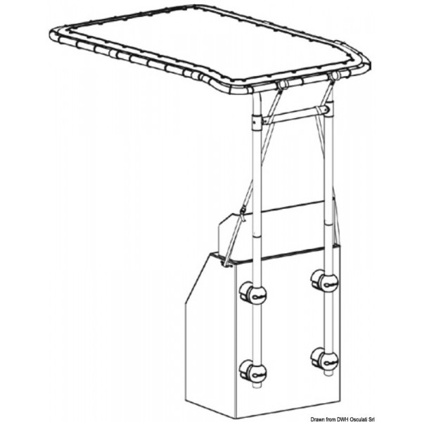 Gabbiano top alluminio 1,50 x 1,40 m - N°3 - comptoirnautique.com