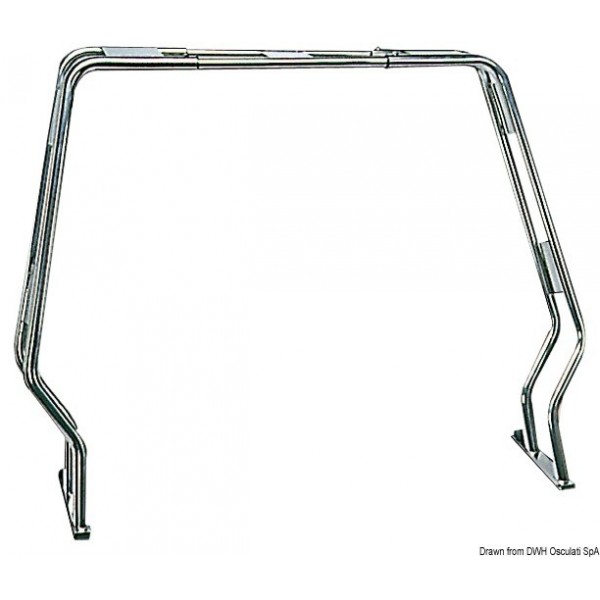 Folding stainless steel roll bar for zodiacs 125-180 cm - N°1 - comptoirnautique.com