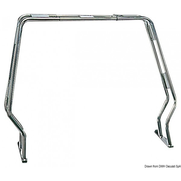Roll bar pieghevole in acciaio inox per Zodiacs 125-180 cm - N°1 - comptoirnautique.com