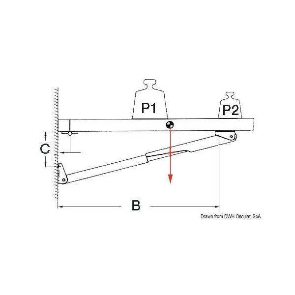 Supporto per tavolo pieghevole Rakego 60 kg 20/30 mm - N°4 - comptoirnautique.com