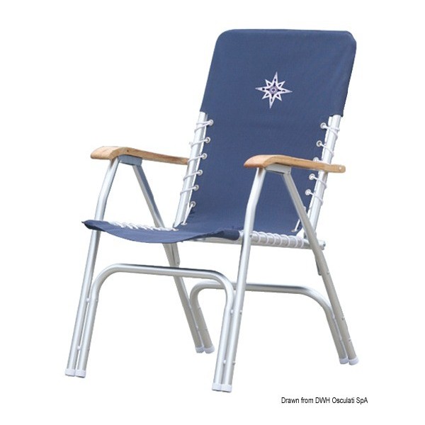 Deck folding chair navy blue - N°1 - comptoirnautique.com