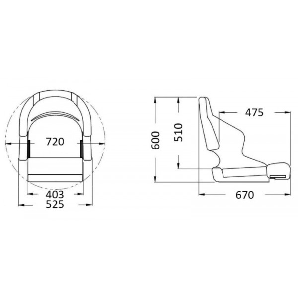 Anatomisch gepolsterter Sitz mit Flip Up H52 - N°3 - comptoirnautique.com