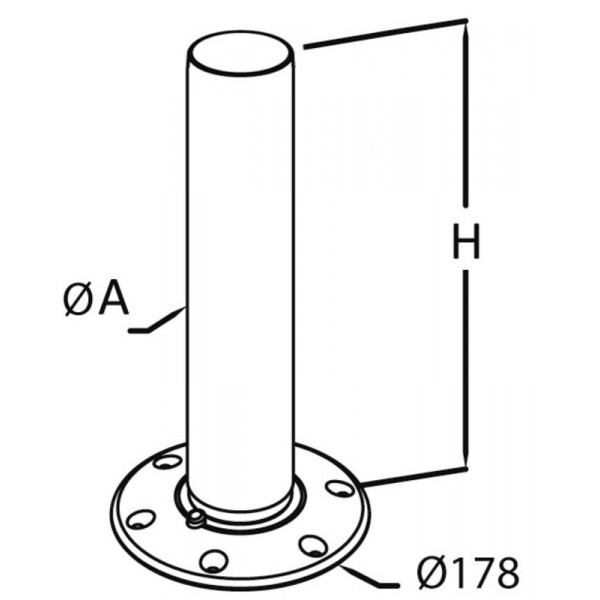 Pie de mesa Tread Lock de aluminio 685 mm - N°2 - comptoirnautique.com