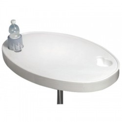 White ABS oval table 77x51 cm