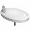 Mesa oval em ABS branco 77x51 cm