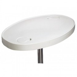 White ABS oval table 77x51 cm