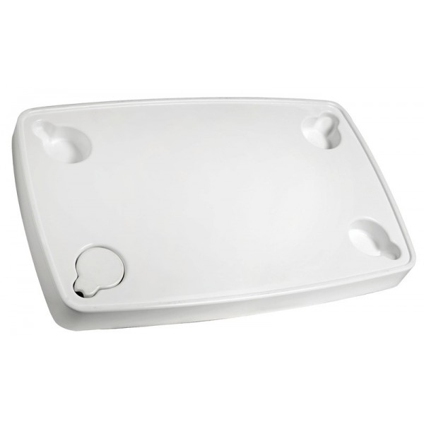 Table rectangulaire en ABS blanc 81x51 cm  - N°1 - comptoirnautique.com