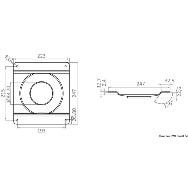 Base giratoria telescópica de acero inoxidable de 540/720 mm - N°3 - comptoirnautique.com