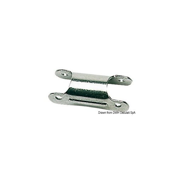 Stainless steel hinge for tube ladder Ø 25 mm - N°1 - comptoirnautique.com 