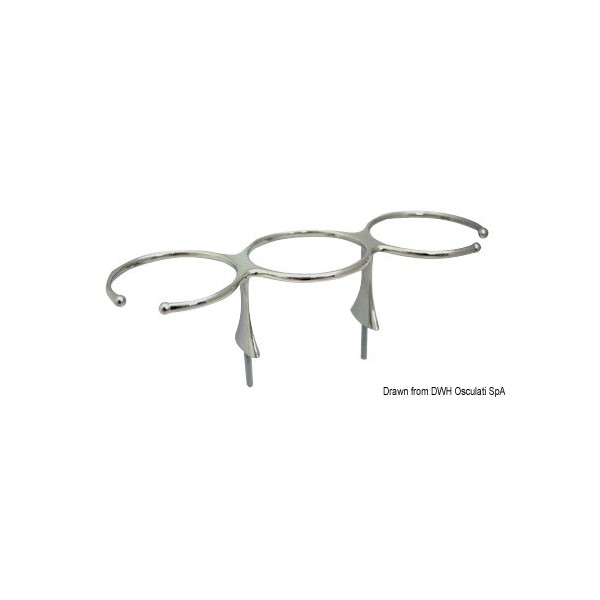 Porta-vetro N. 3 vetri AISI 316 con vite  - N°1 - comptoirnautique.com