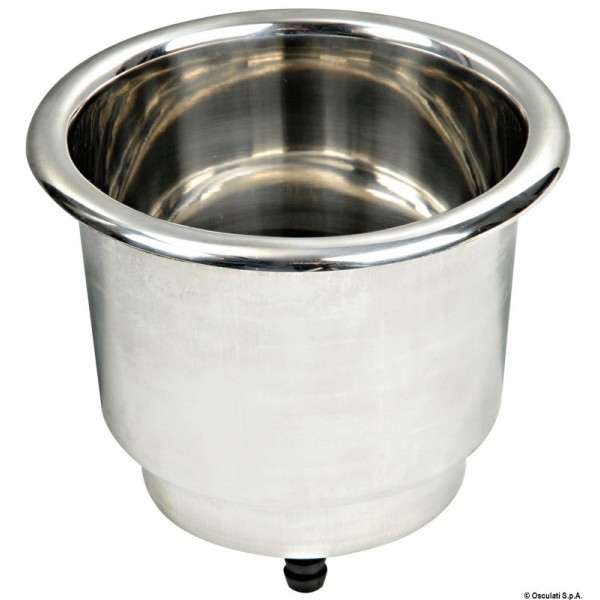 Stainless steel glass holder with drainage - N°1 - comptoirnautique.com 