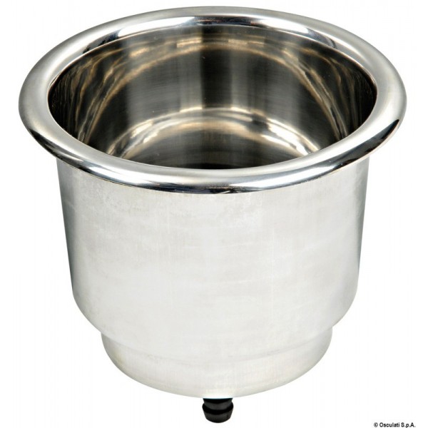 Stainless steel glass holder with drainage - N°1 - comptoirnautique.com