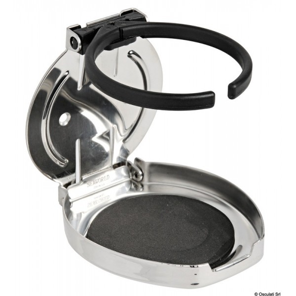 -portabicchieri/lattine pieghevole in acciaio inox lucidato107x91x14mm  - N°1 - comptoirnautique.com