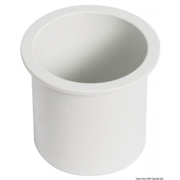 Porte-verres à encastrer ABS blanc  - N°1 - comptoirnautique.com 