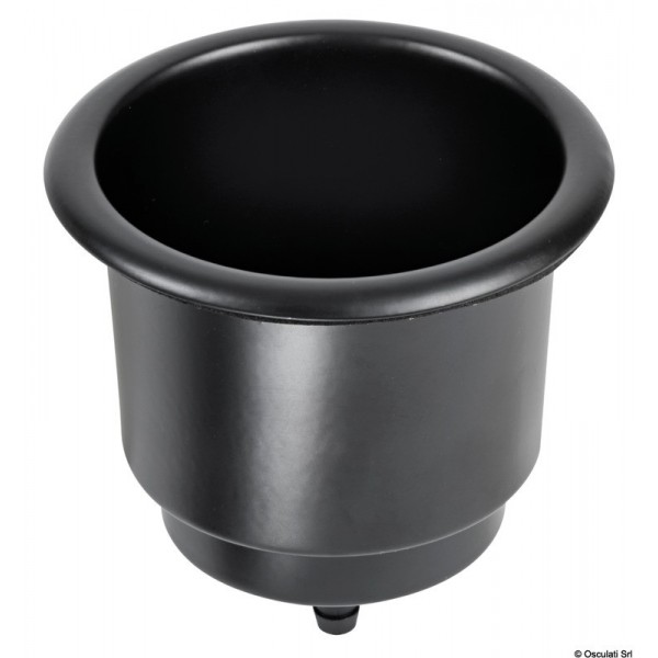 Porte-verre inox Delux noir avec trou de drainage  - N°1 - comptoirnautique.com