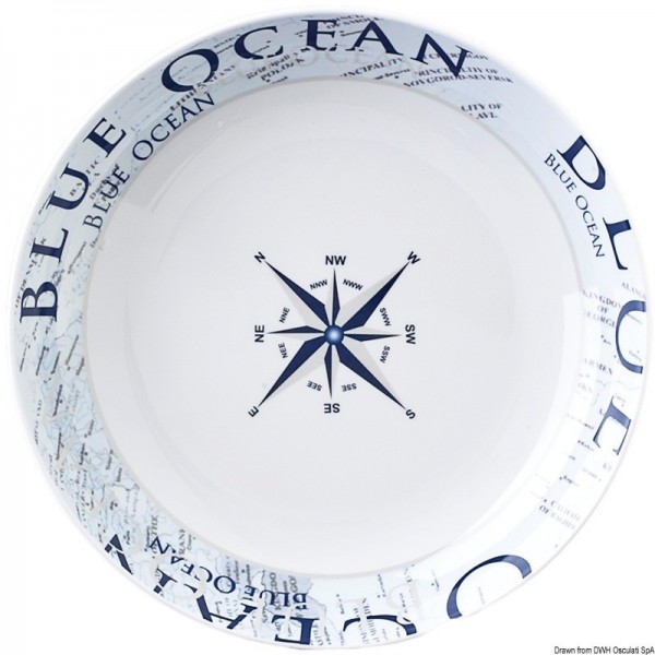 Tiefer Anti-Slip-Teller BLUE OCEAN Ø 21 cm - N°1 - comptoirnautique.com