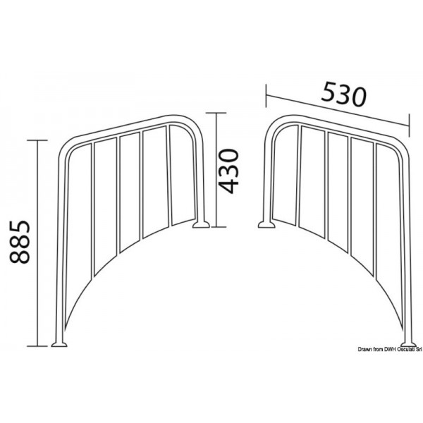 Pasarela para popa redonda 530 mm - N°2 - comptoirnautique.com