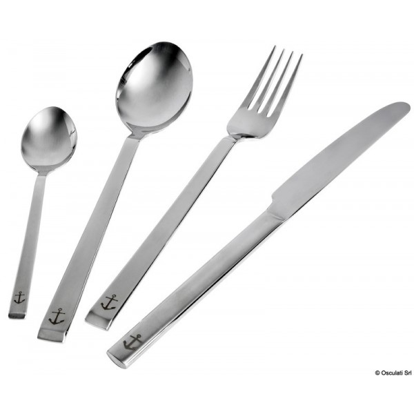 Set 24 pcs couverts inox Ancor Line  - N°1 - comptoirnautique.com