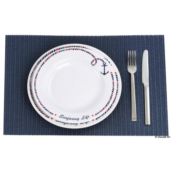Blue non-slip tablecloth set - N°1 - comptoirnautique.com 