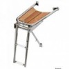 Delphinière AISI 316/teck 2-step ladder - N°1 - comptoirnautique.com