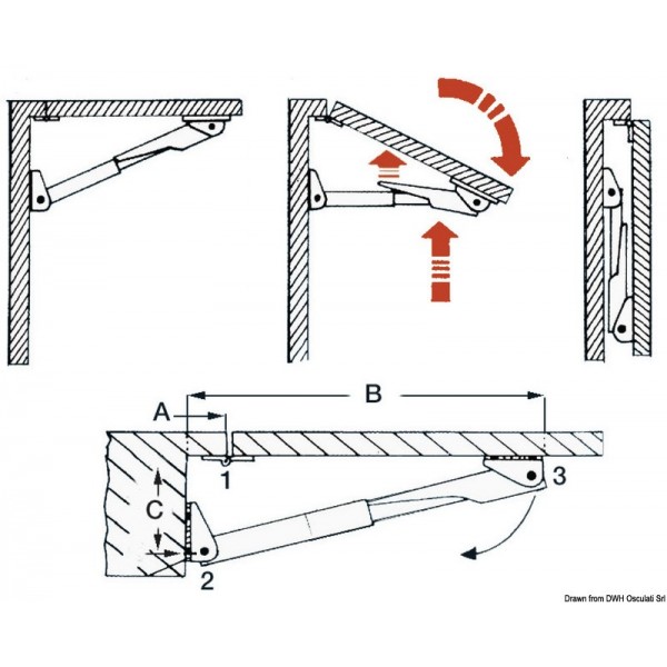 Supporto per tavolo pieghevole Rakego 140 kg 28/40 mm - N°1 - comptoirnautique.com