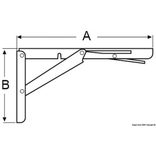 Braccio di supporto del tavolo pieghevole 303 x 165 mm - N°2 - comptoirnautique.com
