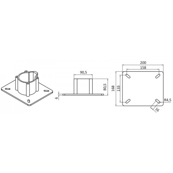 Fixed aluminium seat leg 300 mm - N°2 - comptoirnautique.com