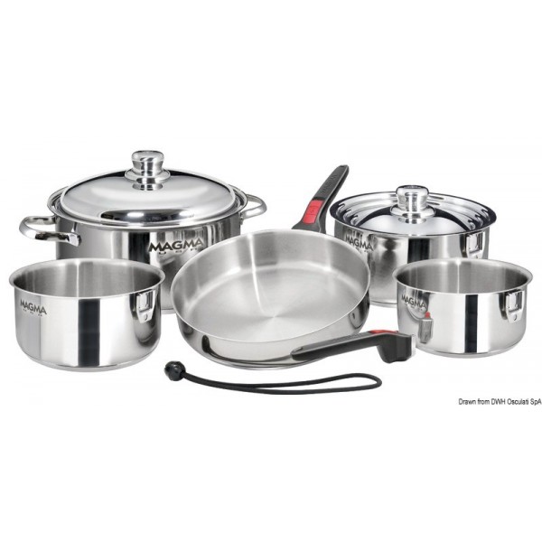 Stackable saucepans with stainless steel interior - N°3 - comptoirnautique.com