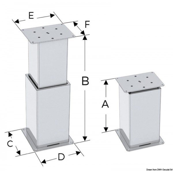 Cavalletto elettrico da tavolo SQUARE 2/3 stadi 12V 12mm/s - N°3 - comptoirnautique.com