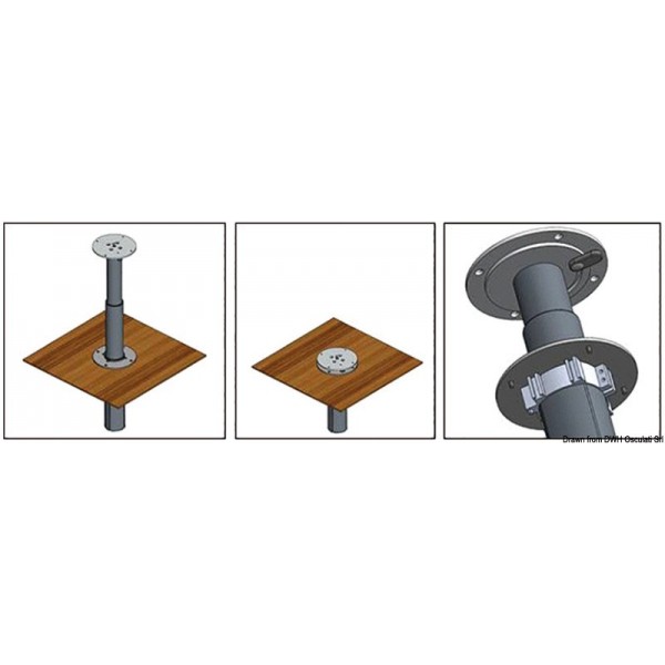 2-stage 12 V retractable table stand, 90° swivel - N°5 - comptoirnautique.com 