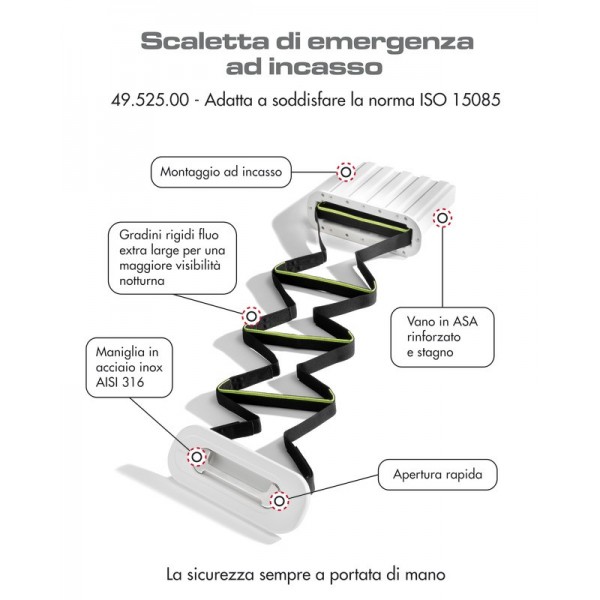 Built-in rescue ladder 7 steps ISO 15085 - ABYC H-41 - N°5 - comptoirnautique.com