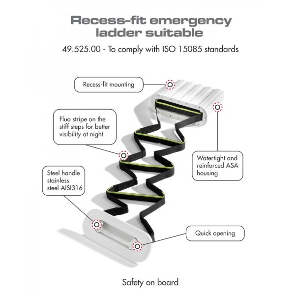 Built-in rescue ladder 7 steps ISO 15085 - ABYC H-41 - N°6 - comptoirnautique.com