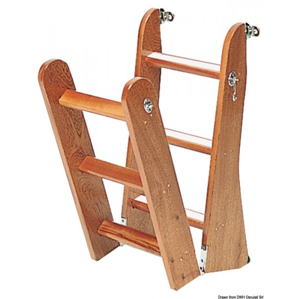 Escalera de caoba de 4 peldaños - N°1 - comptoirnautique.com