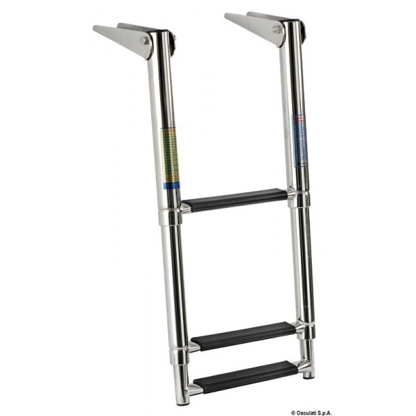 Standard-Teleskopleiter AISI316 schwarz 3 Stufen - N°1 - comptoirnautique.com