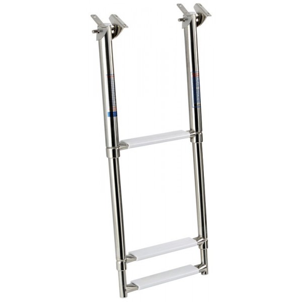 Echelle télescop. sous plateforme AISI316 3 marche - N°1 - comptoirnautique.com
